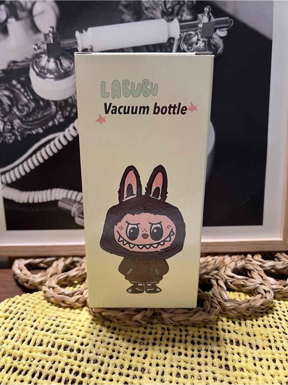 Labubu stainless steel vacuum zipper bottle 350ml